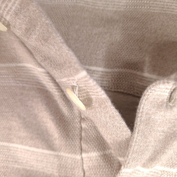 Mercedes Benz Polo Shirt Mens Large Brown Striped Short Sleeve Egyptian Cotton - Picture 7 of 16